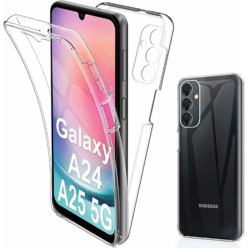 Xeptio Coque 360 degrés intégrale pour Samsung Galaxy A25 5G Protection arrière PC Case et Avant en TPU Transparente -