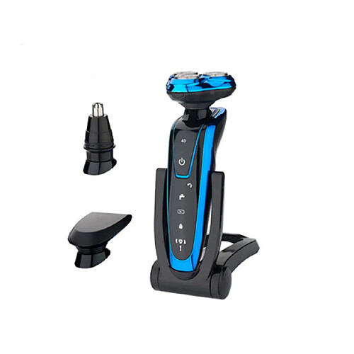 YP Select Rasoir électrique pour hommes 3 en 1 tête flottante lavable rasoir électrique rasoir nez tondeuse bleu