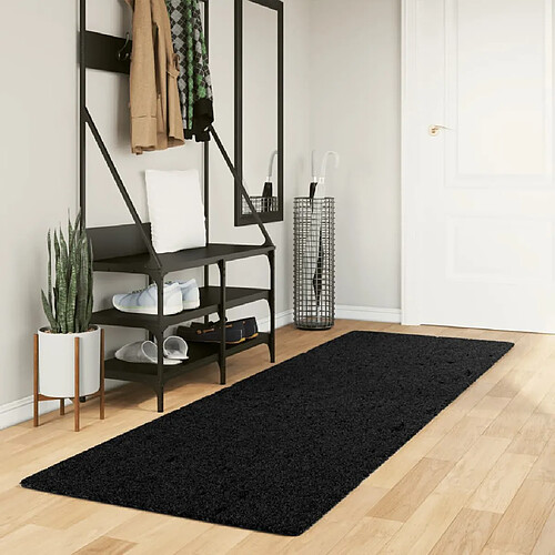 vidaXL Tapis shaggy PAMPLONA poils longs moderne noir 80x250 cm