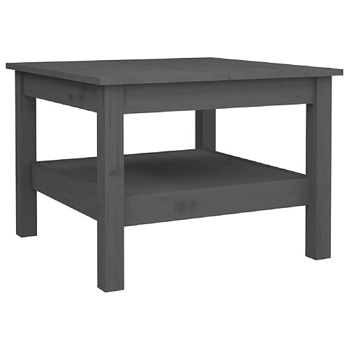 ComfortXL Table Basse Gris 55x55x40 Cm Bois Massif De Pin