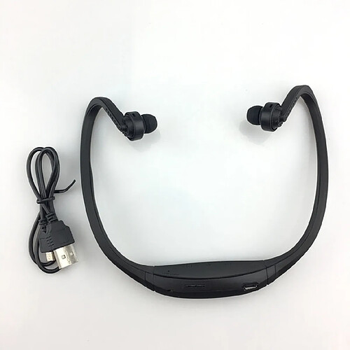 Wewoo Ecouteurs Bluetooth sport sans fil S9 pour iPhone HuXiaoMi téléphone, Carte de support TF / SD et microphone (noir)