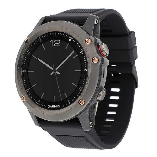 Bracelet en silicone 22mm souple avec boucle noire noir pour votre Garmin Fenix 5/5 Plus