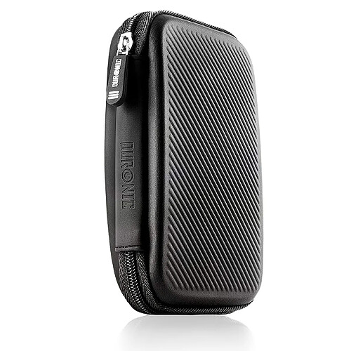 Duronic HDC2 BK étui de protection semi rigide pour disque dur, GPS, batterie portable, liseuse | noir | 11 x 15 cm