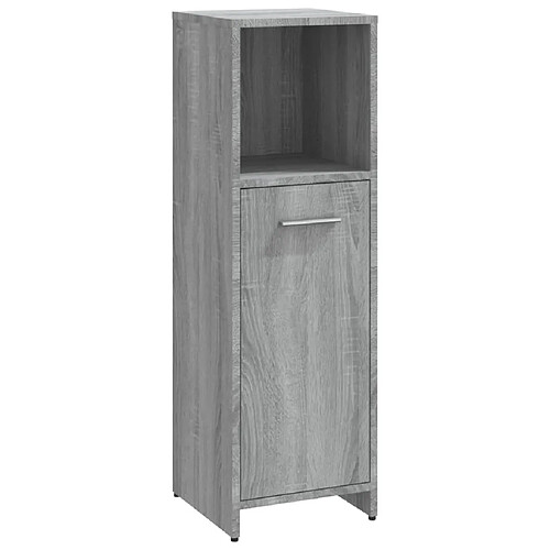 Maison Chic Armoire de bain,Meuble de rangement de salle de bain,Meuble haut Sonoma gris 30x30x95 cm Bois d'ingénierie -GKD797776