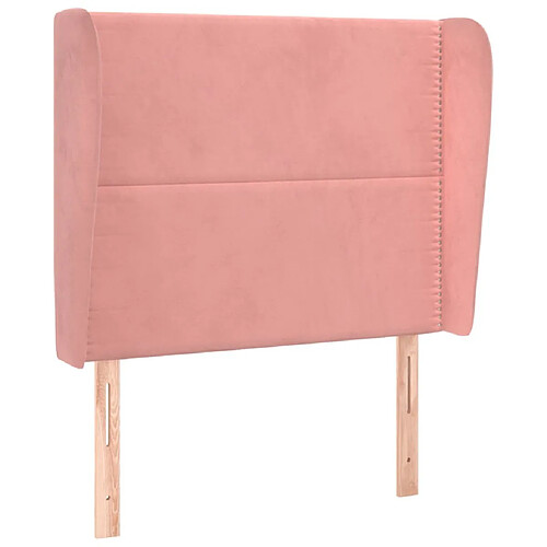 Maison Chic Tête de lit moderne avec oreilles pour chambre - Décoration de lit Rose 83x23x118/128 cm Velours -MN40714