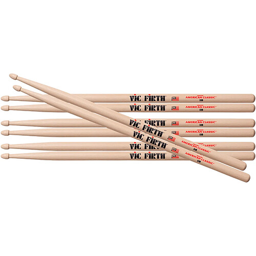 Pack 4 paires 5B Hickory Vic Firth