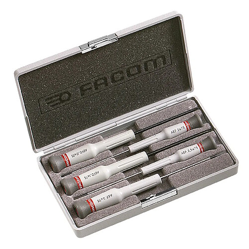 Coffret de 5 tournevis Micro-Tech Fente - Pozidriv Facom AEF.J5