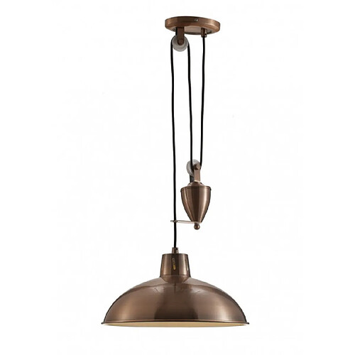 Luminaire Center Suspension Wellington Cuivre antique 1 ampoule 112cm