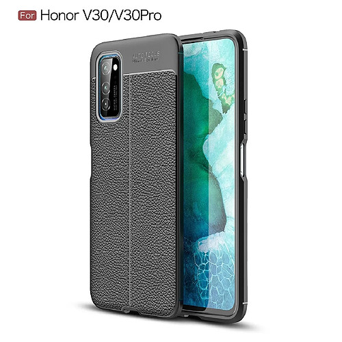 Wewoo Coque Pour Huawei Honor V30 / V30 Pro Litchi Texture TPU Antichoc Case Noir