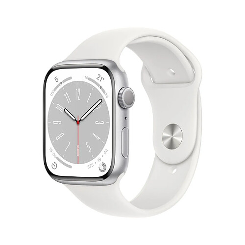 Montre intelligente Apple Watch Series 8 45 mm Argenté Blanc