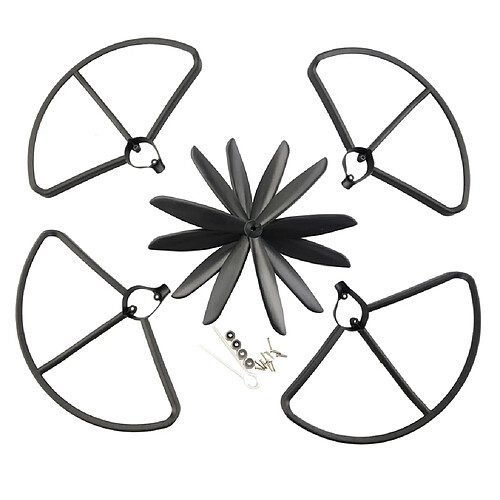 Hélices 3 feuilles à 3 feuilles + anneaux de protection pour hubsan h501s rc quadculter noir