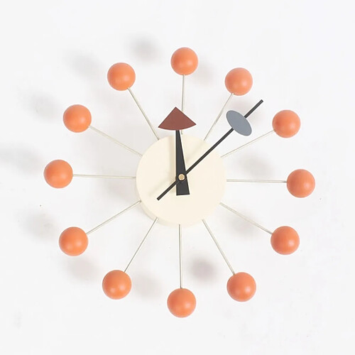 Wewoo Horloge murale Orange Fond élégant Minimalis boules circulaires bonbons Creative Décoration Ferris Wheel Clock