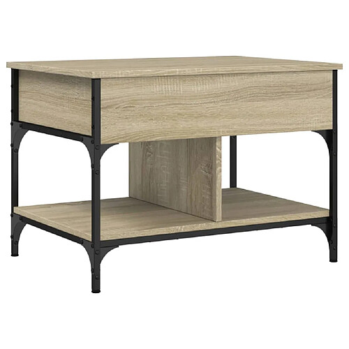 Maison Chic Table basse pour salon | Table à café chêne sonoma 70x50x50 cm bois d'ingénierie et métal -GKD55005