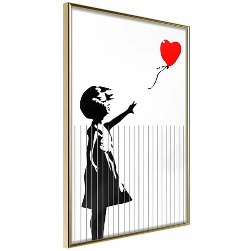 Paris Prix Affiche Murale Encadrée Banksy Love is in the Bin 30 x 45 cm Or