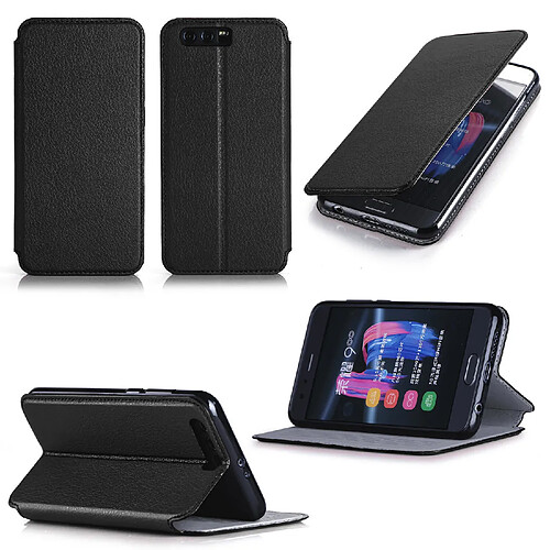 Etui luxe Huawei Honor 9 Ultra Slim noir Style Cuir avec stand - Housse coque de protection pour Huawei Honor 9 4G/LTE Dual Sim noire 2017 / 2018 - Accessoires pochette XEPTIO : Exceptional case !