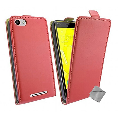 Htdmobiles Housse etui PU cuir fine pour Wiko Jerry + verre trempe - ROUGE