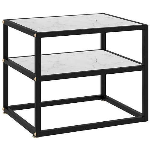 vidaXL Table console Blanc 50x40x40 cm Verre trempé