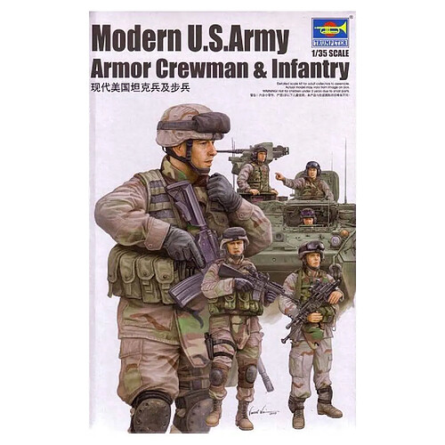 Trumpeter Figurine Mignature Modern U.s.army Armor Crewman & Infantry