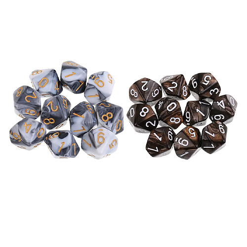 20pc 10 faces dé dés d10 dés polyédriques pour les donjons et dragons jeux de table