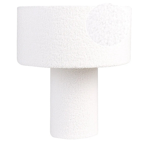 Beliani Lampe à poser bouclé blanche LALANA