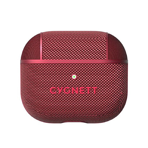 CYGNETT Coque pour Airpods 3 Tekview en Tissu Antidérapant Anti-Choc Rouge