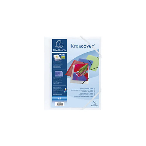 EXACOMPTA Chemise à élastiques Kreacover, A4, PP, blanc ()