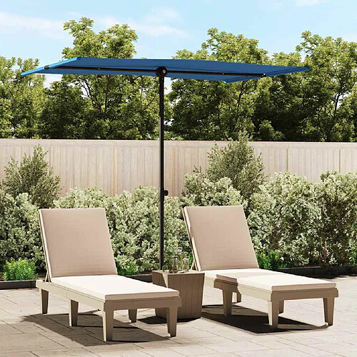 vidaXL Parasol de jardin avec mât en aluminium 2x1,5 m Bleu azuré