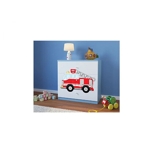 Commode babydreams bleue Pompiers