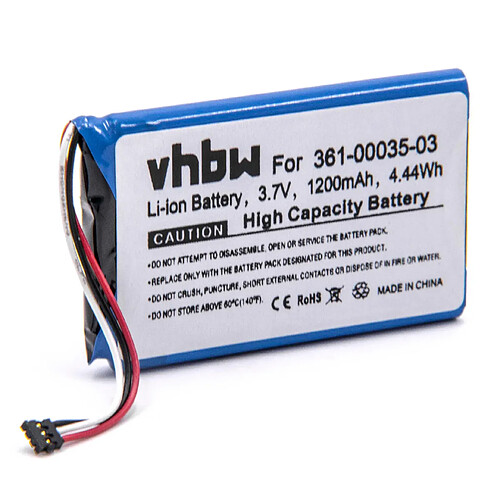 vhbw Li-Ion Batterie 1200mAh pour GPS, navigation Garmin Nüvi 2457LMT, 2475LT, 2495LMT, 2505, 2505LT, 2547, 2547 LMT, 2555LMT comme 361-00035-03.