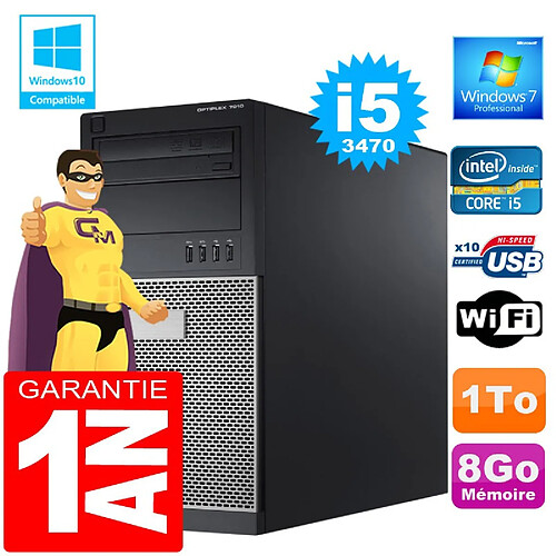 PC Tour DELL 7010 Core I5-3470 Ram 8Go Disque 1 To Graveur DVD Wifi W7 · Occasion