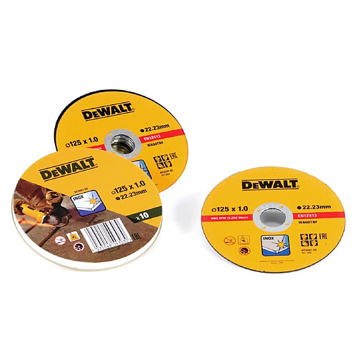 DeWalt DT 3507 disque à tronçonner en acier inoxydable plat, 10 pièces 125 mm x 1,0 mm (N513924)