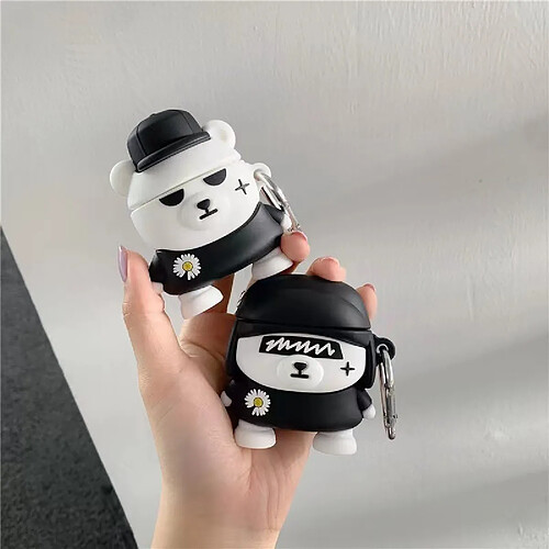 GUPBOO Airpods Coque Housse Étui Protecteur Compatible pour AirPods 3-Mignon Chapeau Daisy Bear Silicone