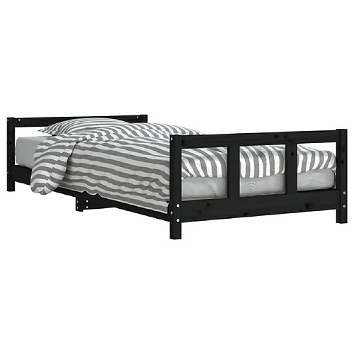 Maison Chic Lit simple Cadre de lit pour enfants,Lit d'Enfant Moderne noir 90x200 cm bois de pin massif -MN12721