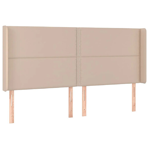 Maison Chic Tête de lit moderne avec oreilles pour chambre - Décoration de lit Cappuccino 203x16x118/128 cm -MN40282