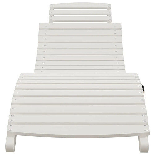 Helloshop26 Transat chaise longue bain de soleil lit de jardin terrasse meuble d'extérieur 184 x 55 x 64 cm bois massif d'acacia blanc 02_0012699