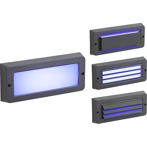 KNIGHTSBRIDGE Applique Brique LED Bleue Montage en Surface - Gris 230V IP65 5W