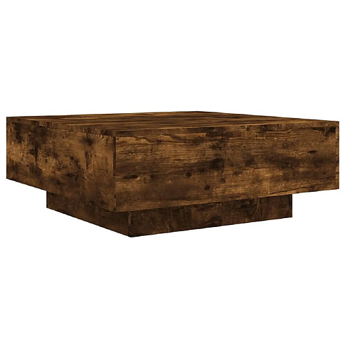 Maison Chic Table basse pour salon | Table à café chêne fumé 80x80x31 cm bois d'ingénierie -GKD36243