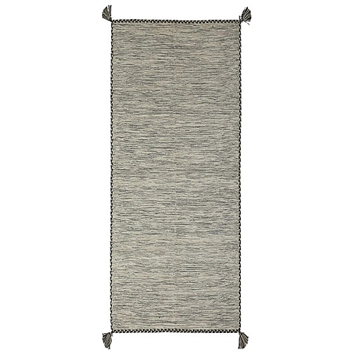 Thedecofactory SAHARA - Tapis 100% coton tissé et tressé blanc 50x120