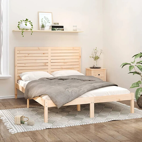 vidaXL Cadre de lit sans matelas 150x200 cm bois massif