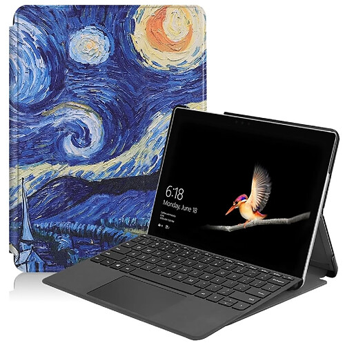 Wewoo Housse Coque Étui en cuir PU avec motif Big Eyes et couleur peinte horizontale pour Microsoft Surface Go 10 pouces, support fente pour stylo