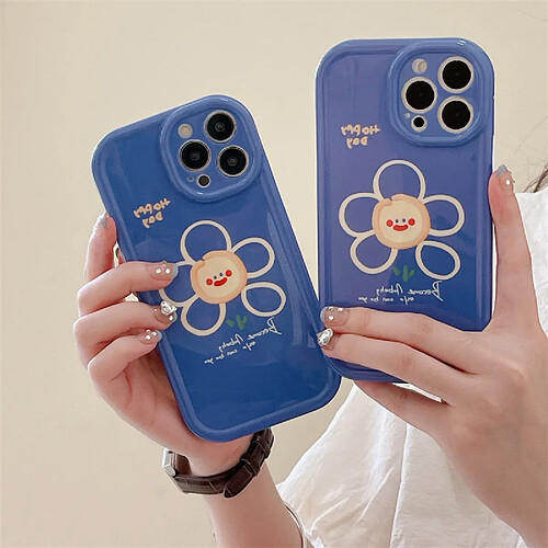 GUPBOO Étui pour iPhone13ProMax Ligne Fleur Smiley Simple Téléphone Mobile Cas Silicone Femmes