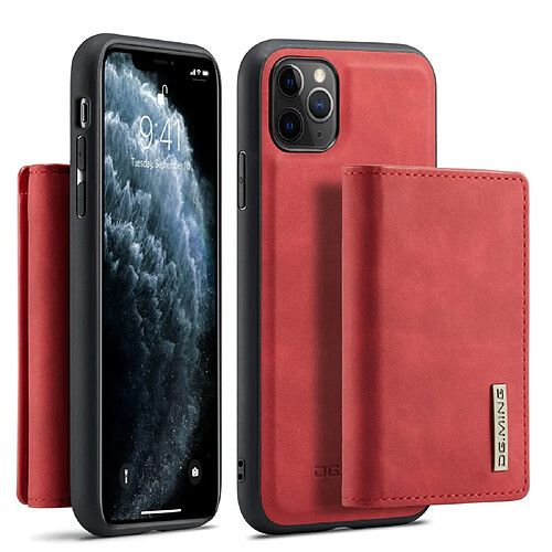 Dg.Ming Coque en TPU + PU détachable, hybride avec béquille rouge pour votre Apple iPhone 11 Pro 5.8 pouces