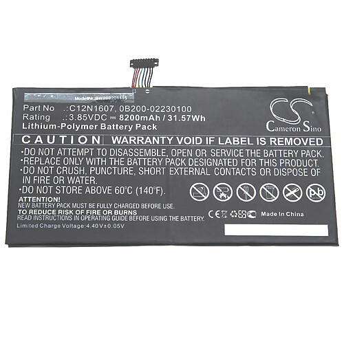 vhbw batterie compatible avec Asus T102H, T102HA, Transformer Mini, Transformer Mini T102H tablette tablet (8200mAh, 3.85V, Li-Polymère)