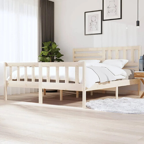 vidaXL Cadre de lit sans matelas bois massif