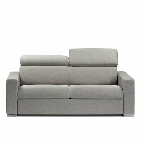 Inside 75 Canapé convertible EXPRESS SIDNEY sommier lattes 160cm matelas 16cm tissu gris clair