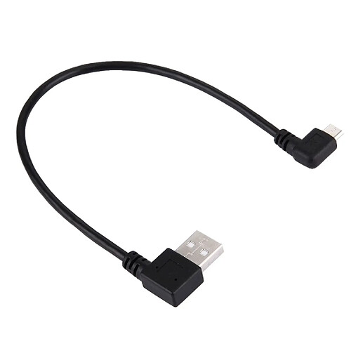 Wewoo Câble pour Samsung, HTC, Sony, Lenovo 20 cm USB 2.0 mâle plié à droite réversion 90 degrés à micro usb coudé de chargement de données