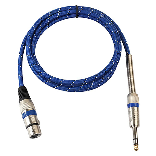 jack 1/4 '' tressé nylon 6,35 mm stéréo mâle vers câble micro femelle xlr 1m