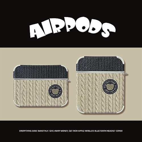 GUPBOO Airpods Coque Housse Étui Protecteur Compatible pour AirPods Pro-mignon, chandail, modèle, ours, dessin animé, girl