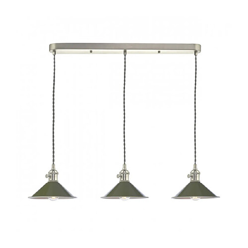 Luminaire Center Suspension Hadano Chrome antique 3 ampoules 117cm