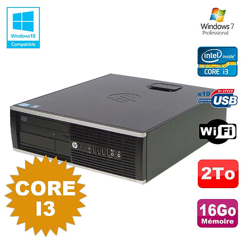 PC HP Compaq 6200 Pro SFF Core i3 3.1GHz 16Go Disque 2To DVD WIFI W7 Pro · Occasion